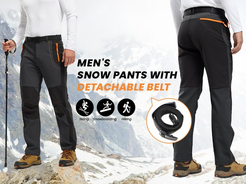 TBMPOY Men's Outdoor Snow Ski Water Resistant Fleece Lined Pants