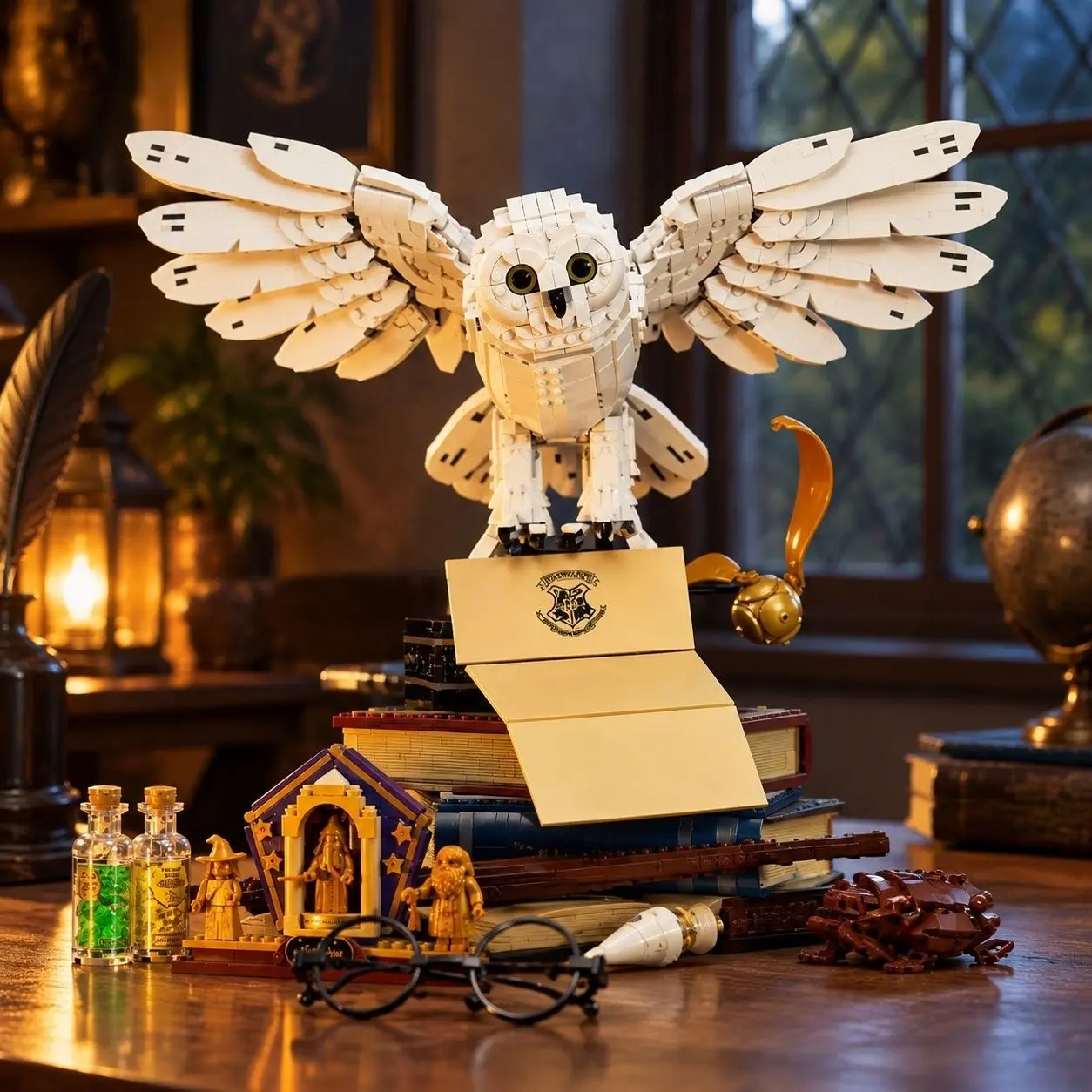 New 3010pcs Collectible Owl Bird Building Blocks Assembly Model, Memorial Birthday Gift, Decorative Ornament, Perfect for Enthusiasts, Bricks