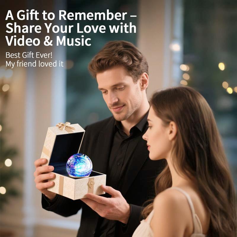 2.7inch crystal ball, video play electronic ball, round 3D ball playing videos and pictures round display for anniversary、birthday gifts, advertising display balls, electronic photo albums