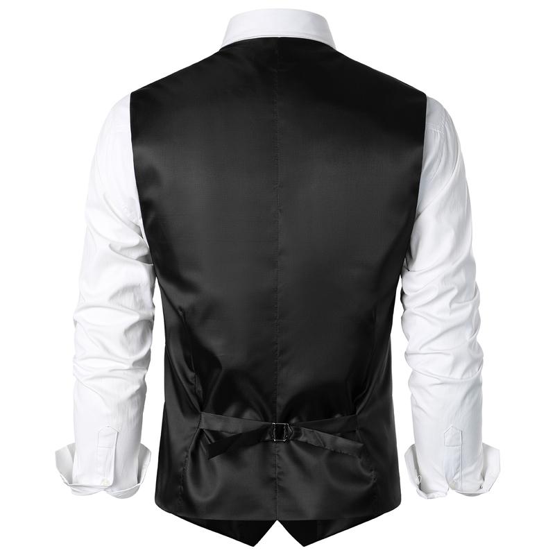 ZEROYAA Men's Hipster Urban Design 3 Pockets Business Formal Dress Vest for Suit Tuxedo