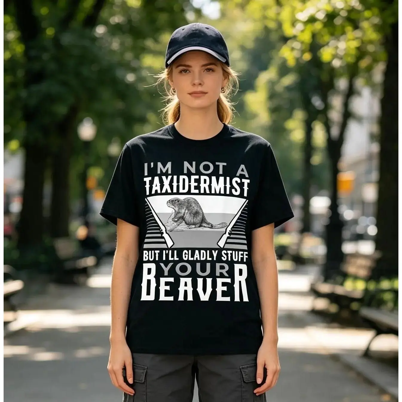 I'm Not A Taxidermist Hunting Beaver Riffle Hunter T-Shirt made in usa