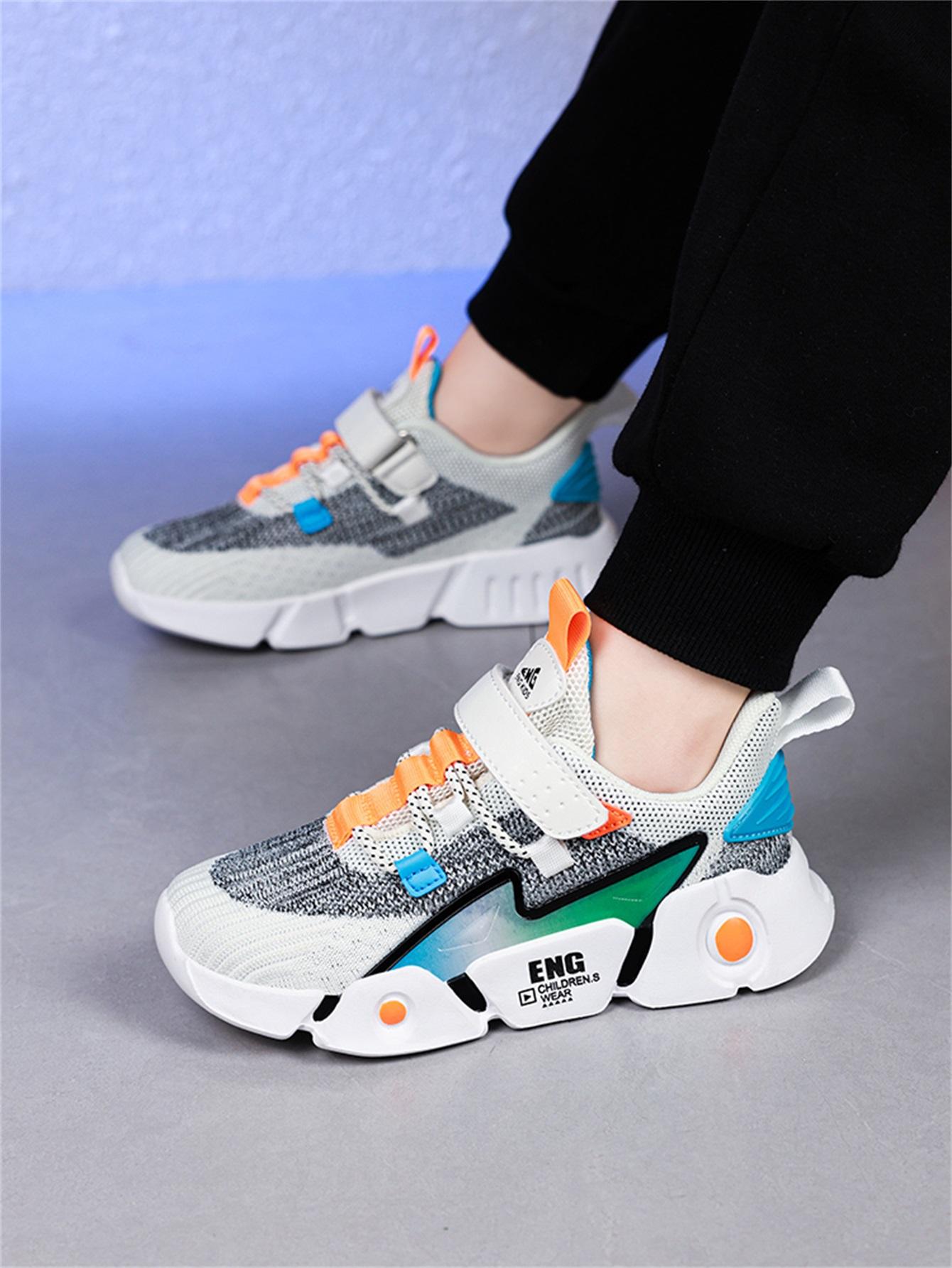 Boys Girls Trendy Gradient Color Classic Fashion Casual Shoes, Campus Lightweight Comfort Outdoor Sports Shoes, PU Leather Eva Sole