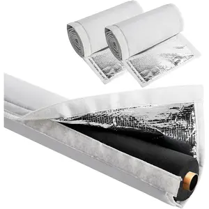 2 count 3 Layers HVAC Copper Pipe Insulation Cover, 72x10.2 Inch 600D Oxford AC Pipe Insulation Covers for Outside, Flexible White Gray Copper Line Insulation Sleeve for Central AC Mini Splits