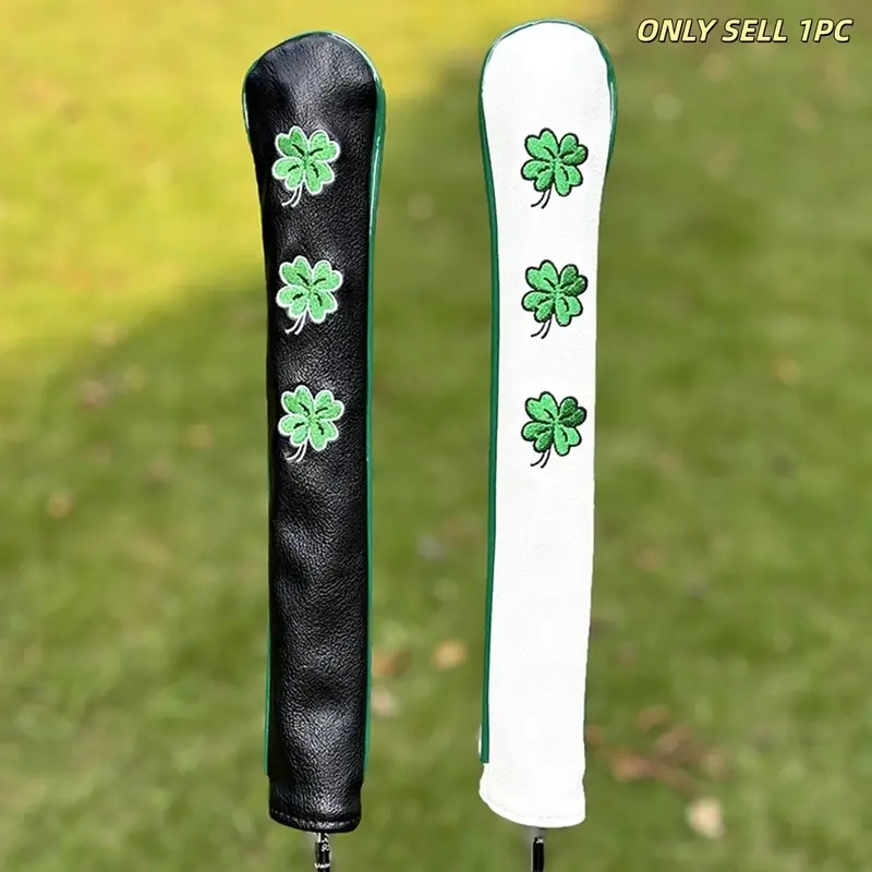 Four Leaf Clover Design Golf Alignment Stick Cover, 1 Count Golf Swing Training Cover, Golf Accessories for Men & Women, Golf Enthusiast, Golf Club Covers, Golf Item