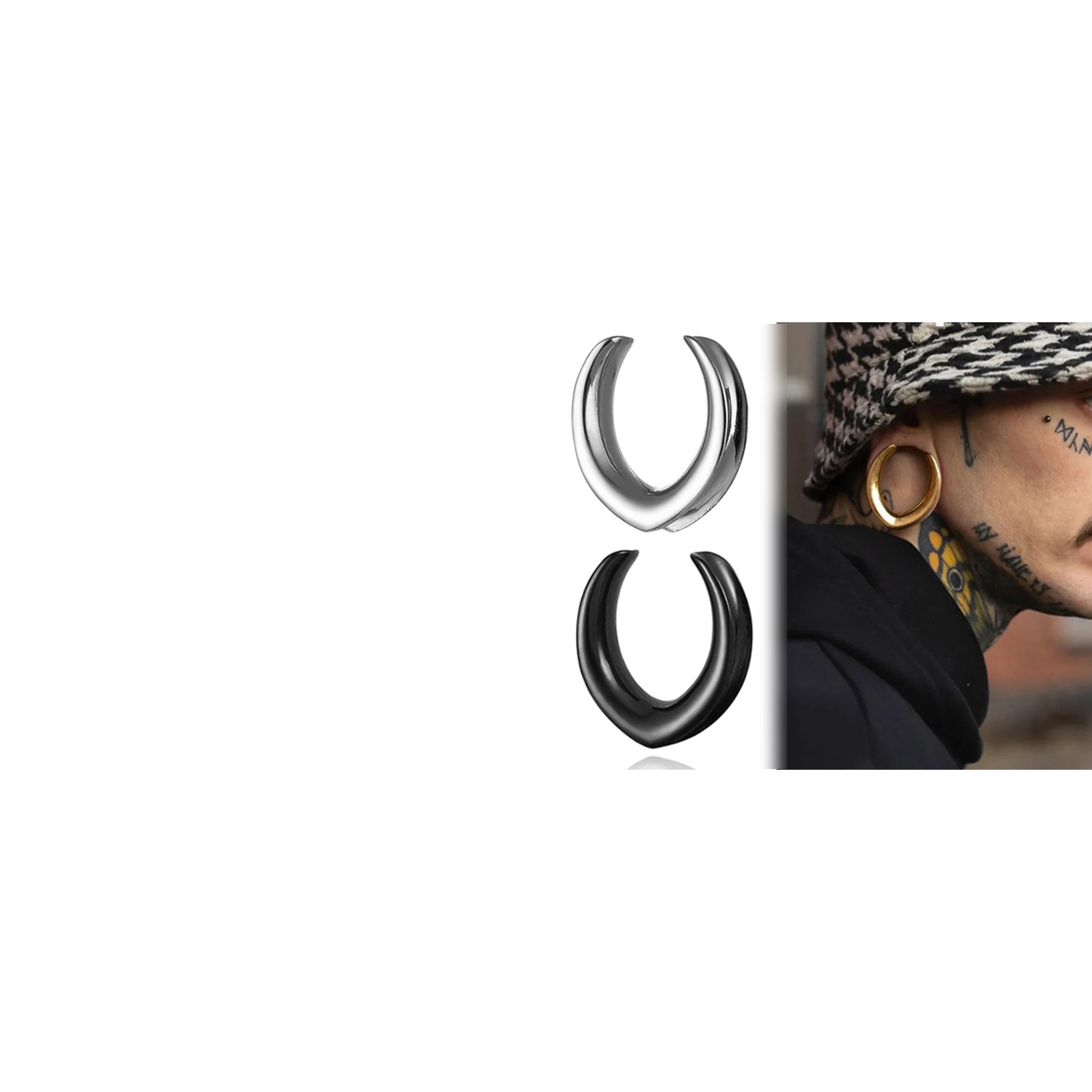 3 PCS 14G-0G Cozy Glass Septum Stretching Kits Pincher Taper with O-Rings Buffalo Septum Retainers Hypoallergenic Fresh Stretch Body Piercing Retainers Ear Hangers