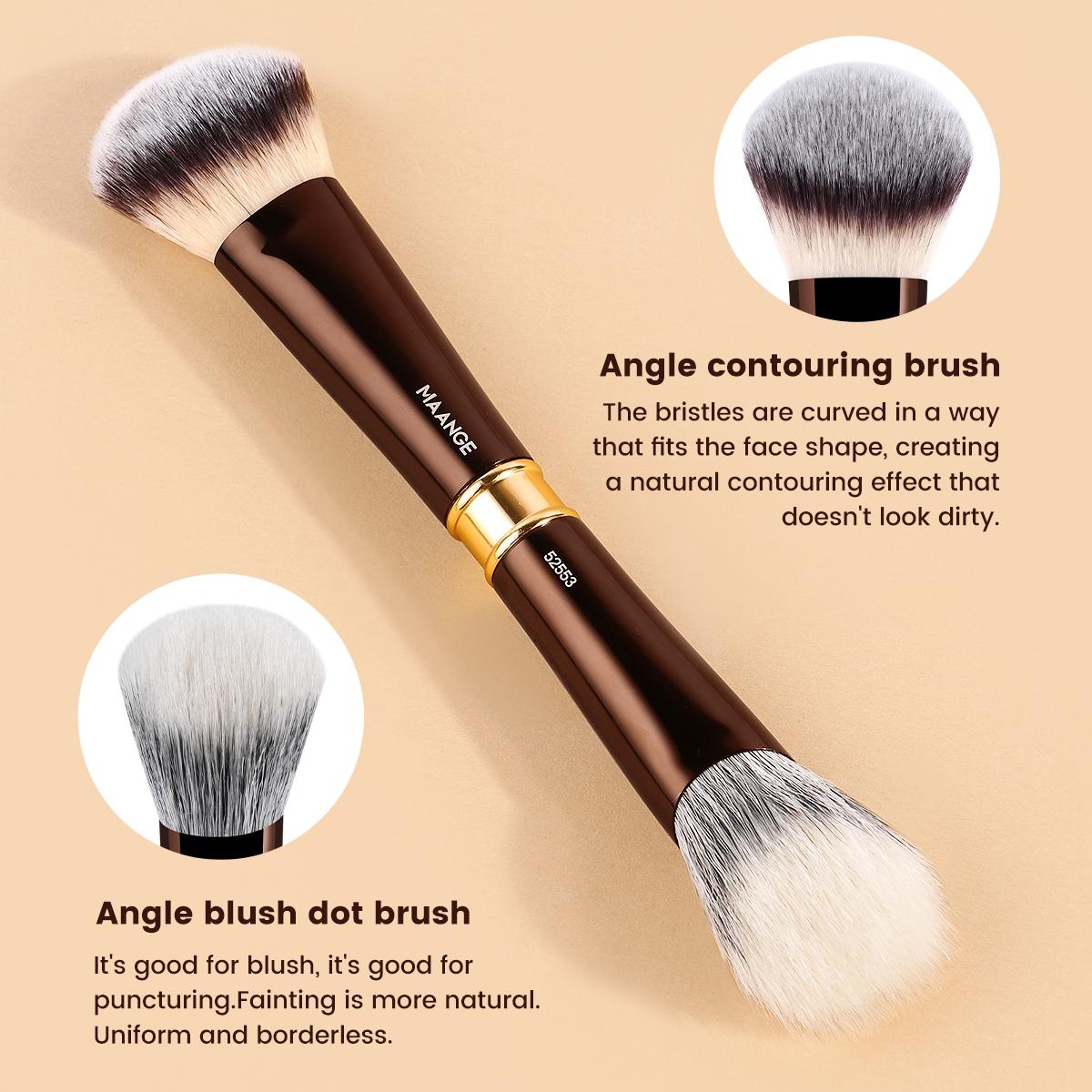 MAANGE 16pcs Makeup Brush Set with Storage Bag, Foundation Brush Powder Brush Blush Brush Contour Brush Eyeshadow Brush Eyebrows Brush Eyeliner Brush Highlight Brush Detail Brush, Soft Makeup Brushes, Professional Cosmetic Brushes Kit