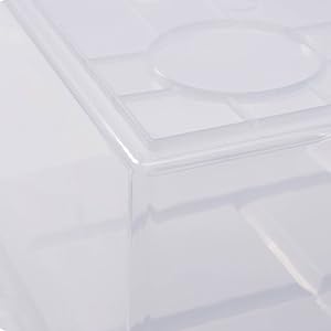 Plastic Arts and Crafts Storage Organizer Bin - 1 Set Toy Organization Stackable Bin with Building Baseplate Lid, Removable Divided Tray for Blocks, Art Supplies