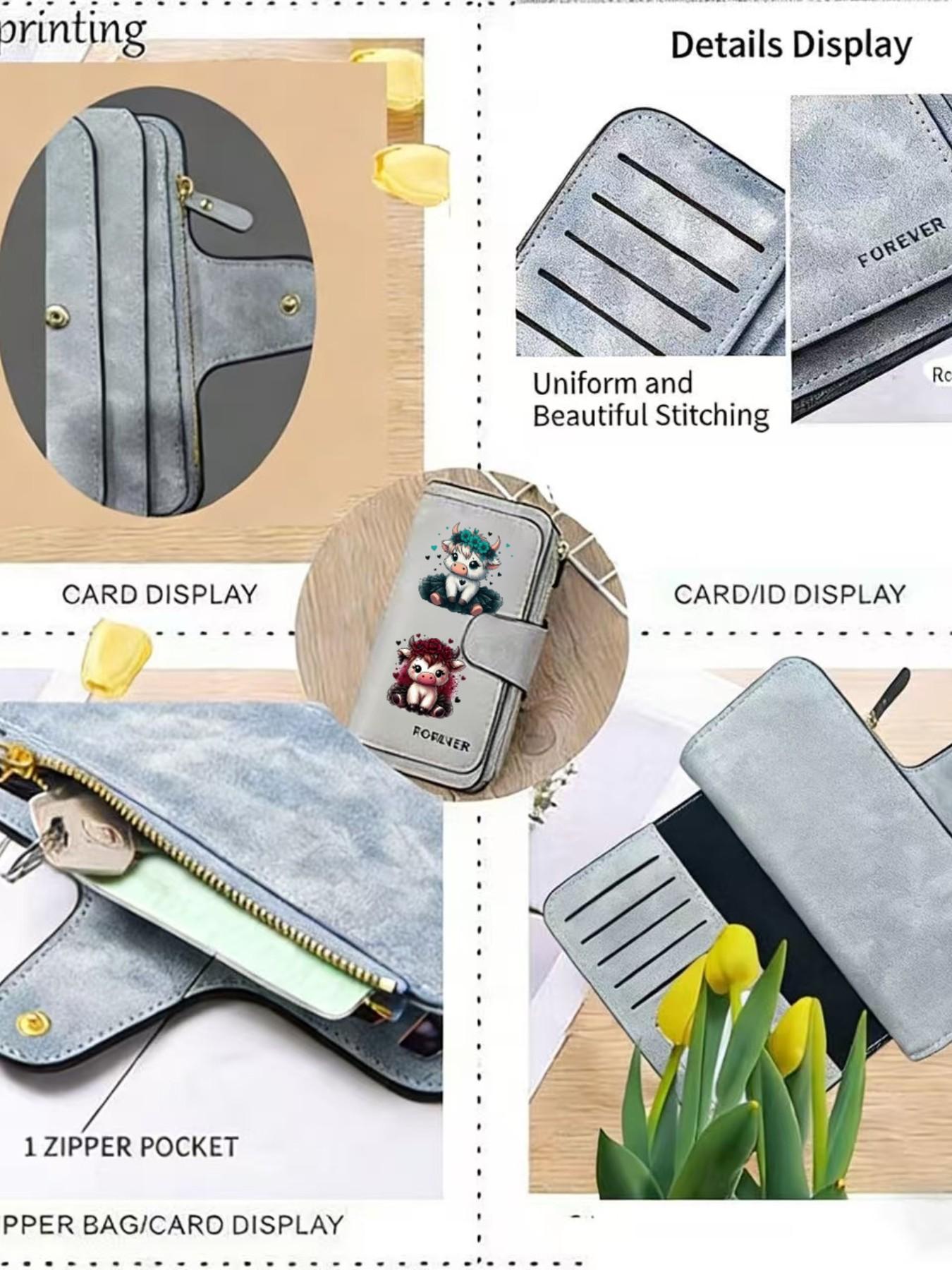 1pc Highland cow Women'S Long Wallet, Multi-Functional Wallet, Portable Snap Closure Coin Purse, Birthday Gift and Daily Commute for lovers, Playful Design, Perfect Holiday Gift, Perfect for Outdoor, Travel, and Family Use4.08PYT-16