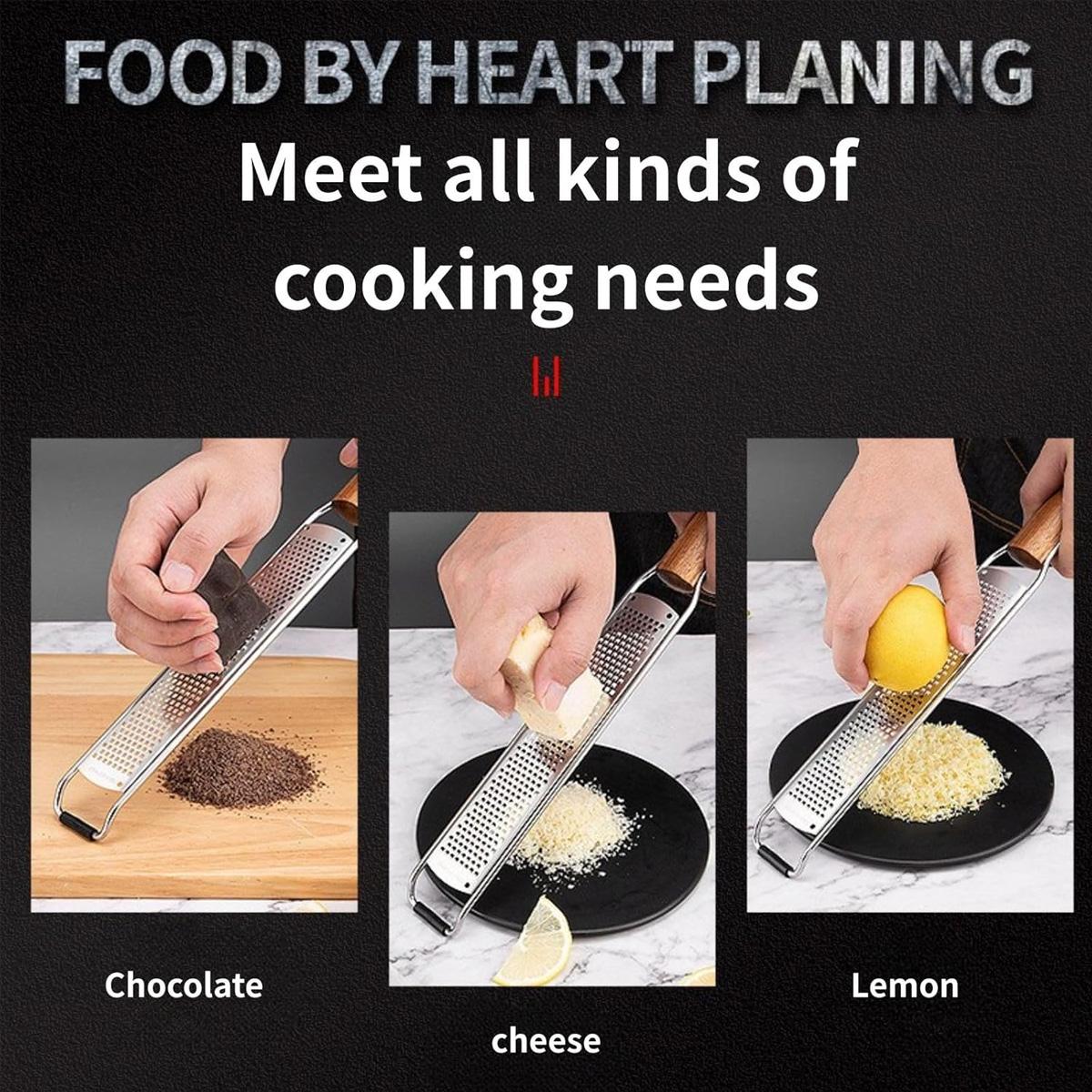 Lemon Zester & Cheese Grater with Brush, Durable Fruit Tool, Stainless Steel Wood Handle, Dishwasher Safe, Ideal for Citrus, Cheese, Vegetables, Fruits Lemon Zester & Cheese Grater with Brush, Durable Fruit Tool, Stainless Steel Wood Handle, Dishwasher Safe, Ideal for Citrus, Cheese, Vegetables, Fruits