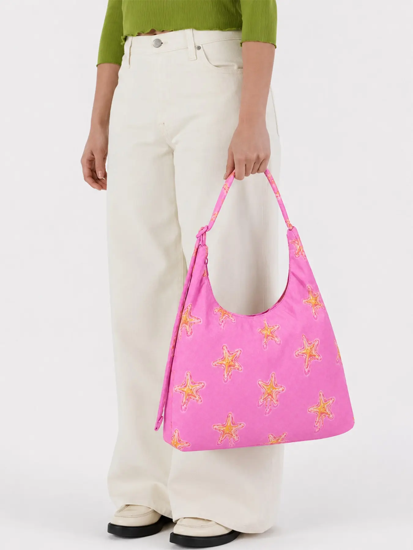 2026 New Niche Brand Star Print Nylon Bag, Large Capacity Lightweight Underarm Shoulder & Crossbody Handbag