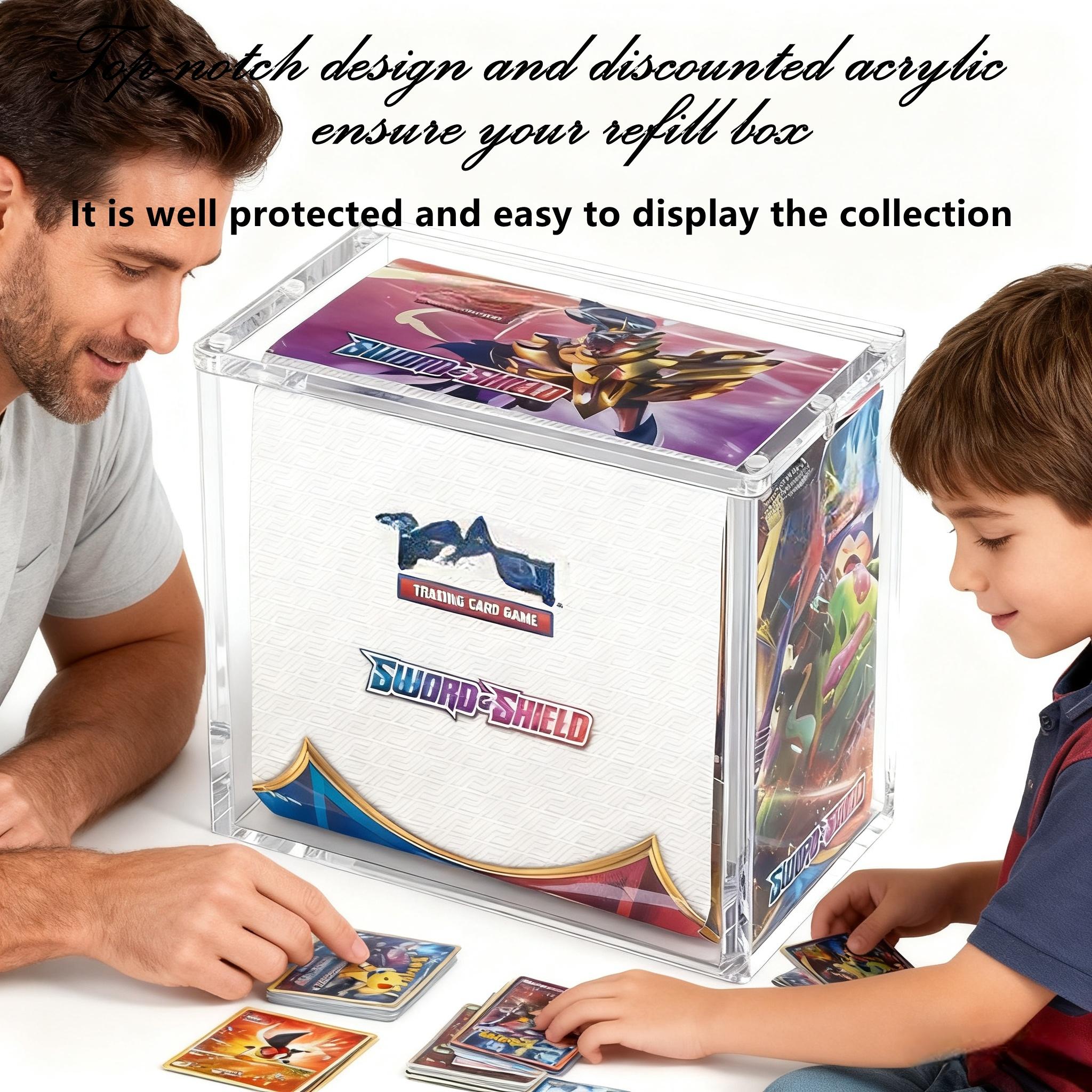 Acrylic Stackable Display Case for Elite Trainer Etb Cards, Trade Card Box, Dustproof High Transparency Magnetic Closure, Durable Collectible Storage Box