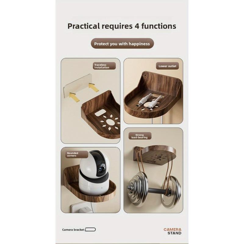 No-Drill Wall Mount Bracket for Security Cameras - Strong Load-Bearing Capacity, Easy Installation, Compatible with Ring, Arlo, Eufy, Google Nest, Wyze, Blink - Ideal for Indoor/Outdoor Use, Camera Mounting Bracket, Sleek Design, Durable Construction