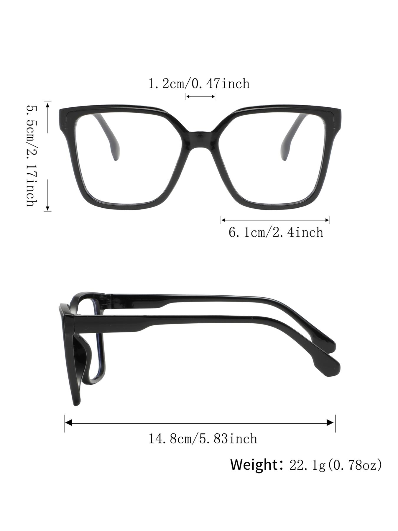 12pcs Women's Plastic Square Frame Mirror Set, Multiple Colors & Styles, Simple Fashion Casual Flat Mirror, Leopard Print Frame, Fashionable Frames Glasses