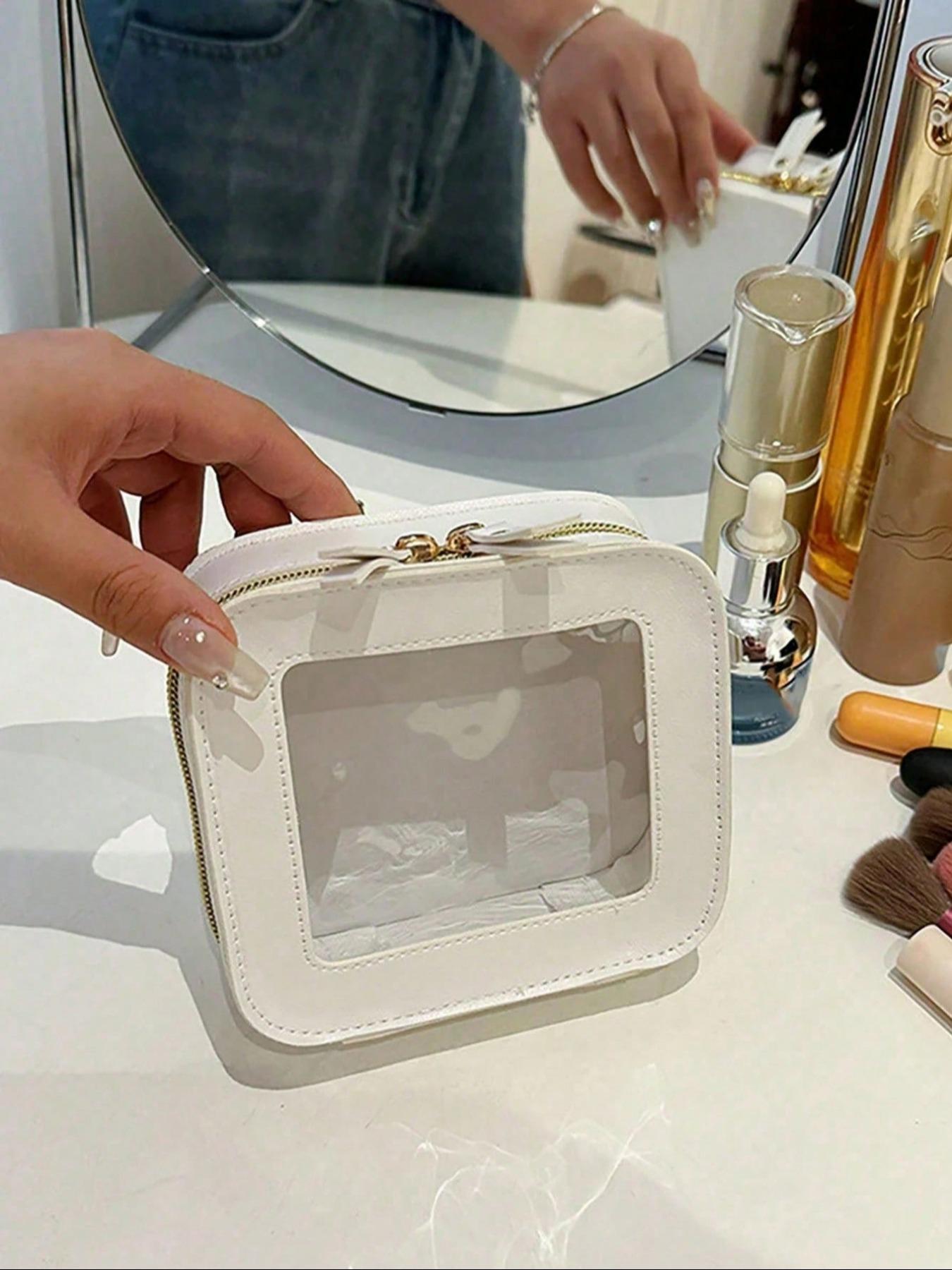 Transparent Mini Makeup Bag, Wallet Style, Waterproof Zipper Pouch, Travel Essential, Student Daily Use, Perfect Gift for Friends, Makeup Organizer Pouch