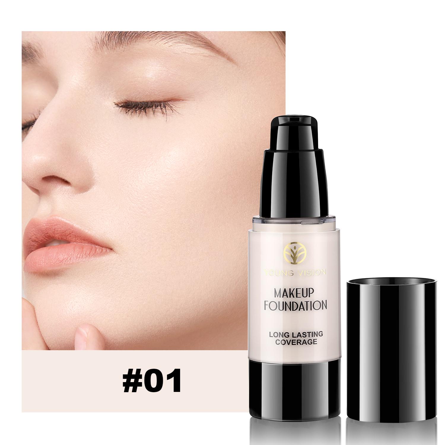 YOUNG VISION High Coverage Moisturizing Hydrating Liquid Foundation Makeup, Lightweight and Non-Heavy, Flawless Finish, Suitable for All Occasions