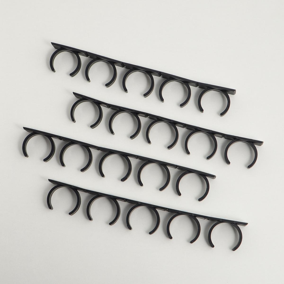 Wall Mounted Spice Storage Rack, 4 Rows Space Saving Seasoning Bottles Organizer, Simple Storage Holder Hook for Kitchen Cabinet, Refrigerator and Cupboard Door