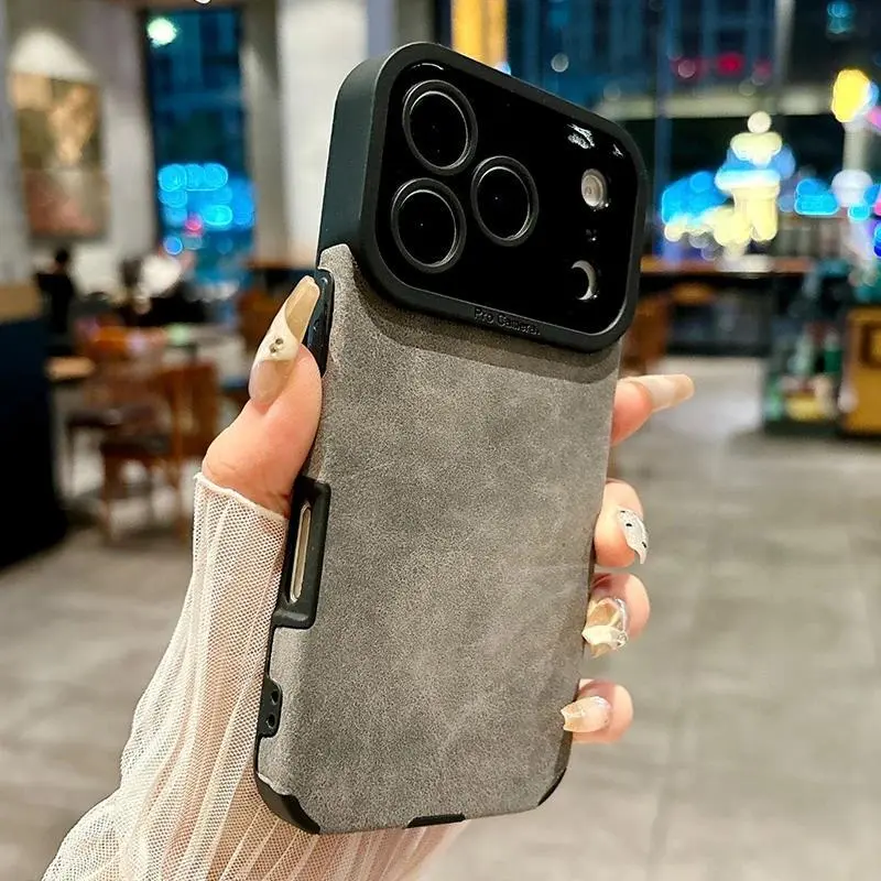 Leather Lambskin Shockproof Phone Case For iPhone 17 16 Pro Max Air 15 14 13 12 11 Pro XS Max X XR 7 8 SE2 Matte Cover