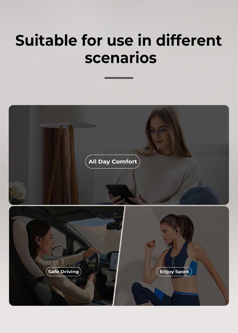 ERAZER XP6 Wireless Earbuds Open Free Wireless Bluetooth Earbuds Touchscreen Earphones For Listening To Music & Calling, Bluetooth Wireless Headphones