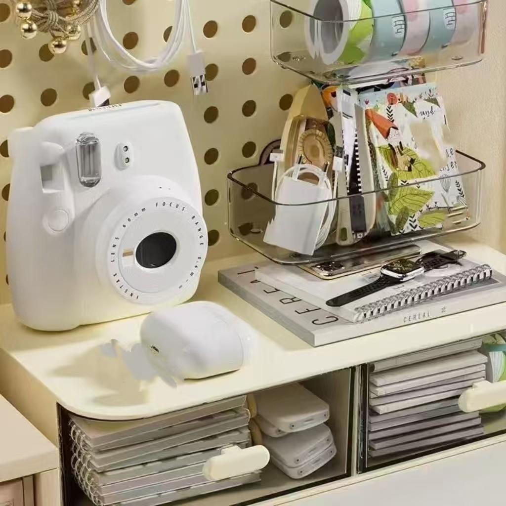 Multifunctional Three-In-One Desktop Organizer, Drawer-Style Storage Shelf, Office Desk Workspace, Wall-Mounted Design