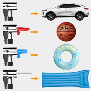 Nilight Tire Inflator Air Compressor Portable Air Pump for 12V DC Car Tires with Digital Pressure Gauge 150PSI Auto Tire Pump Compact Black