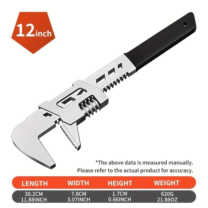 Adjustable Right Angle Wrench, Rust-Resistant High Carbon Steel, Durable F-Type Kitchen and Bathroom Pipe Wrench, Ideal for Hex Bolts and Pipes