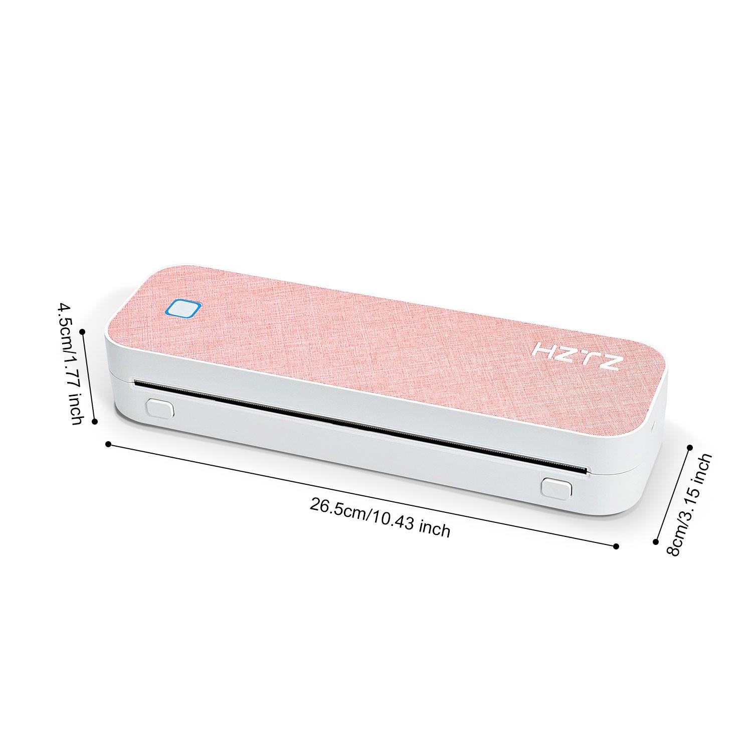 HZTZ A4 Mini Thermal Printer, Wireless Connection for Mobile, Compatible with Android and iOS, High-Quality Design, Ink-Free Printing