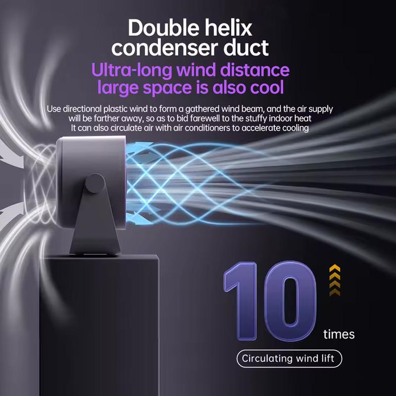 USB Charging Fan with Digital Display, 100-Speed Turbo Powerful Fan, Adjustable and Portable Desktop Hanging Fan, Strong Wind Cooling for Summer, Suitable for Home, Kitchen, Bathroom, Office, Outdoor Camping