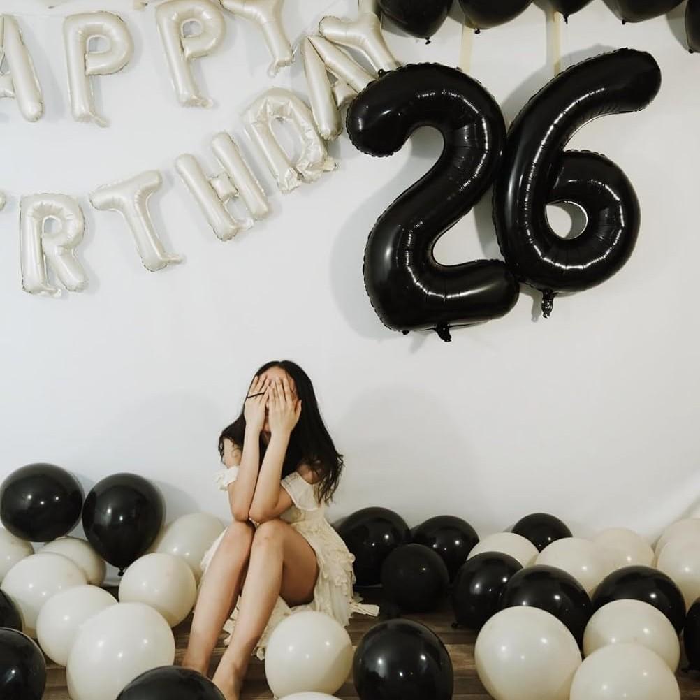 32-Inch Number Aluminum Foil Balloon, Customizable 0-9 Numbers, Perfect for Birthday Parties, Halloween, Christmas, Graduation, Mother's Day, Number Balloons, Party Balloons Decorations