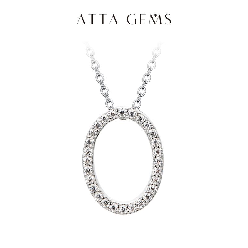 A~Z 26 Letters Necklace Synthetic Moissanite Pendant DIY Design Have Pendant and Chain Free N010