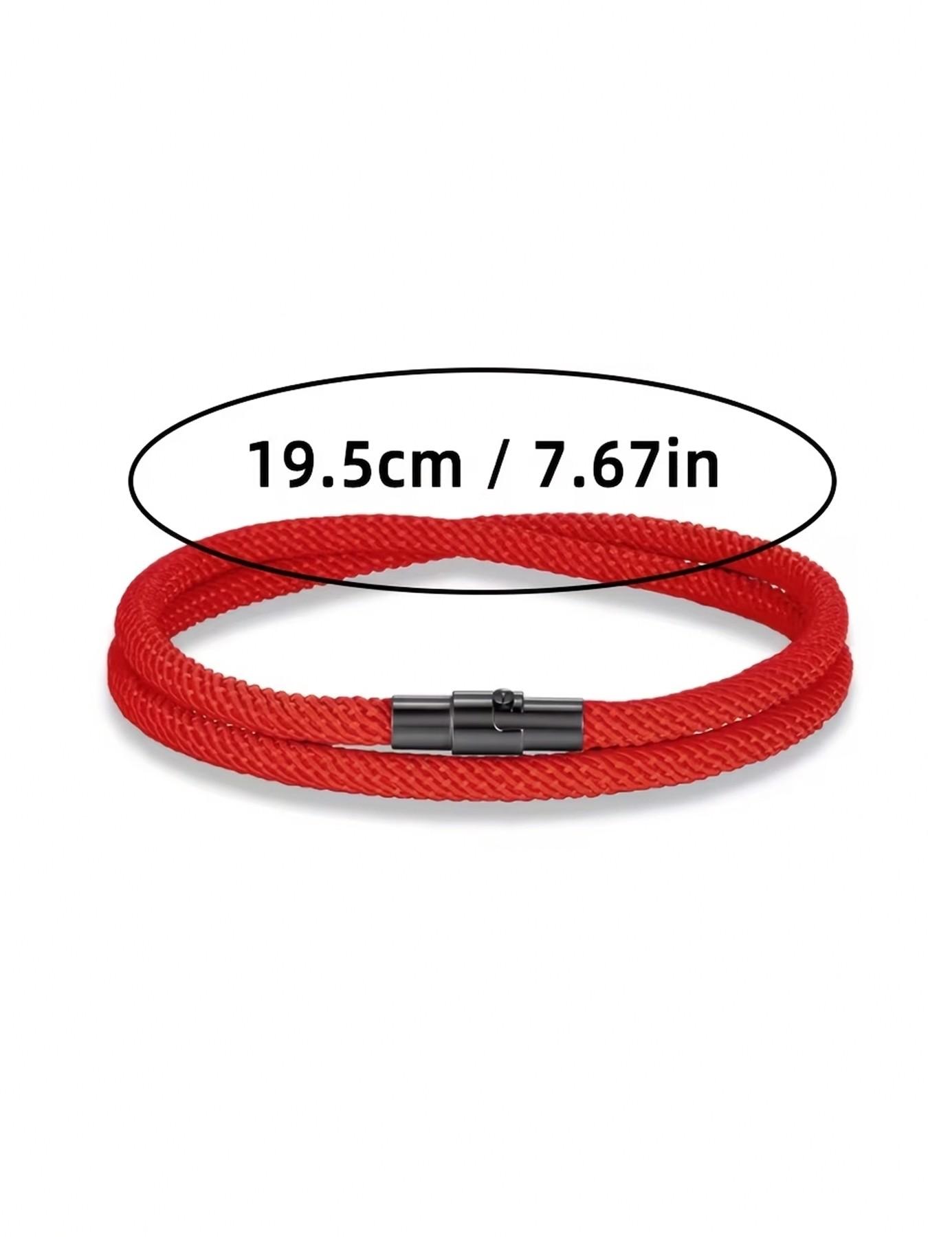 1pc Men's Minimalist Braided Rope Bracelet, Magnetic Clasp, Waterproof & Durable Wristband, Ideal for Everyday Wear & Gifting, Perfect Boyfriend & Father's Day Gift