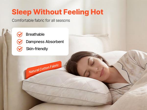 Bed Pillows for Sleeping, Set of 2, King Size Luxury Quality Hotel Pillows with Original Down Alternative Filling, Supportive and Fluffy, Bedding for Back, Stomach and Side Sleepers, White