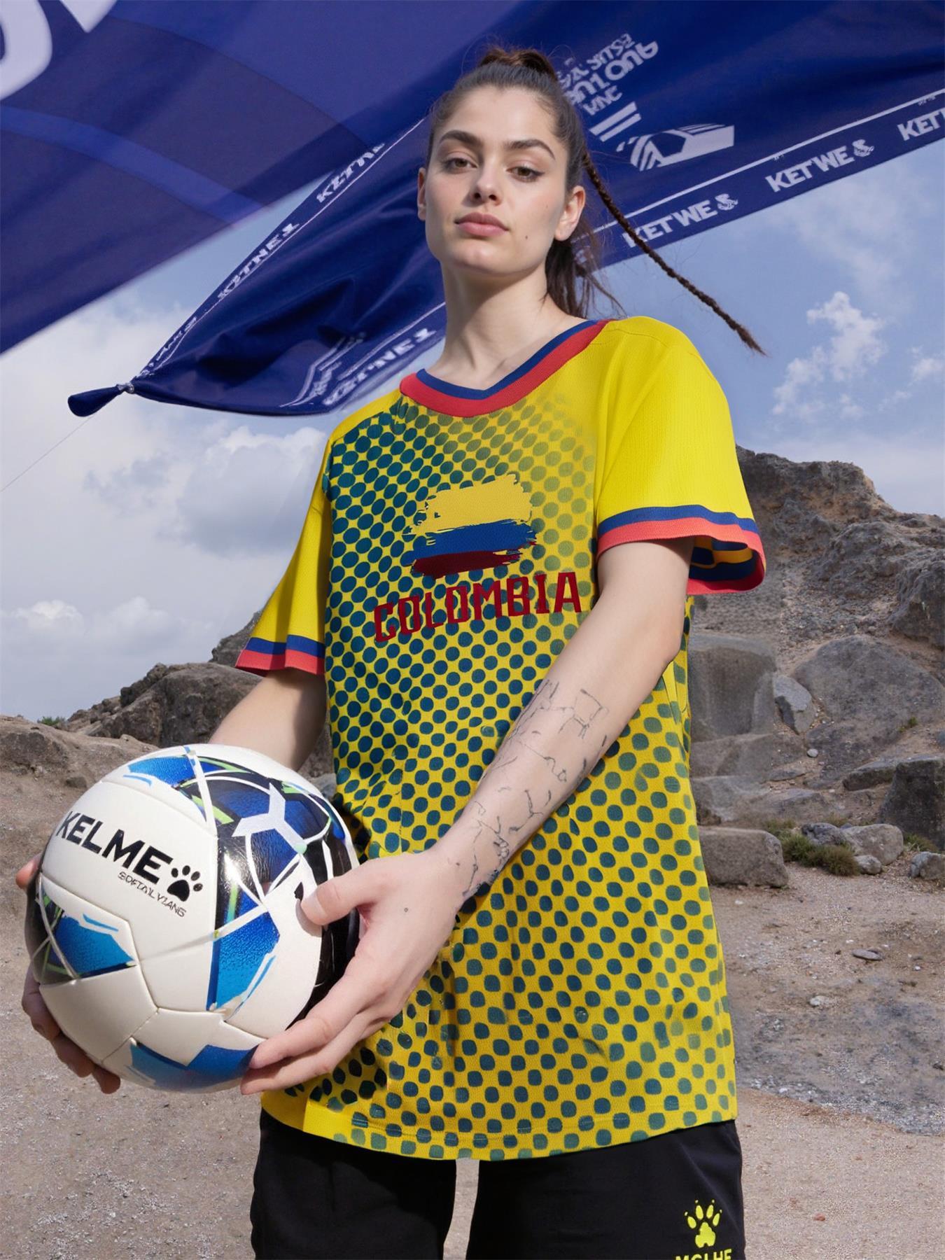 Colombia Football Jersey Men's Breathable Soccer Shirt Colombia National Team Fan Training Uniform