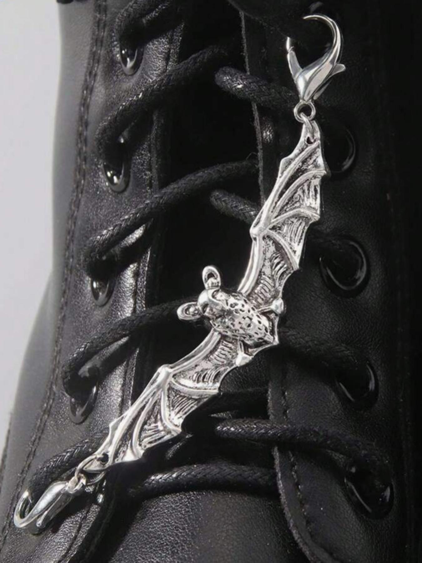 2pcs Bat Shoe Charms, Detachable Shoe Decorations, DIY Footwear Accessories, Casual Style, All Seasons, Plain Pattern, Detailed Design, Bling Shoe Charms