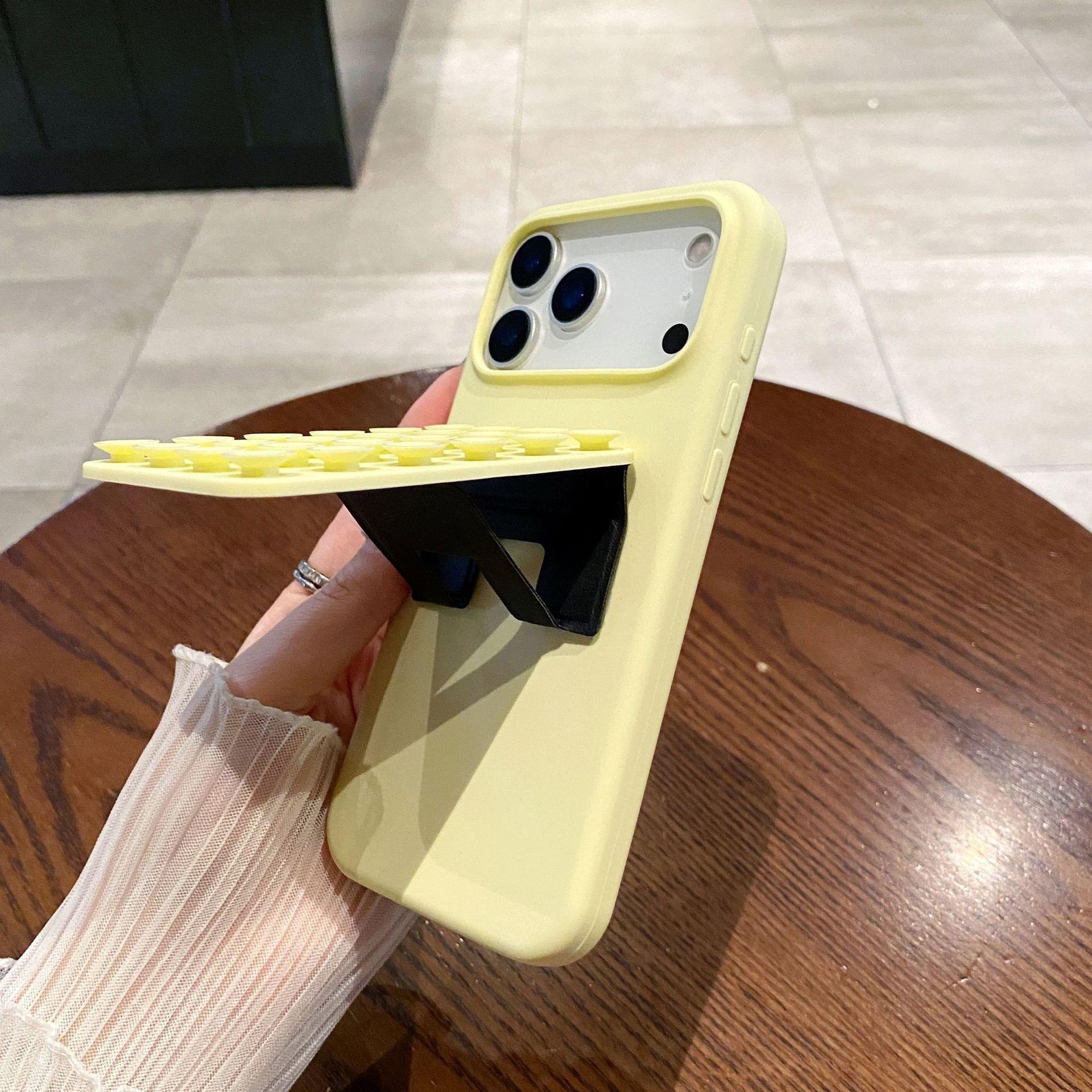 Silicone Suction Cup Holder Phone Case - Multi-Color, Multi-Model Cover Compatible with iOS iPhone Series 14, 14 Plus, 15, 15 Plus, 16, 16 Pro Max, 17 Mobile Phone Accessories