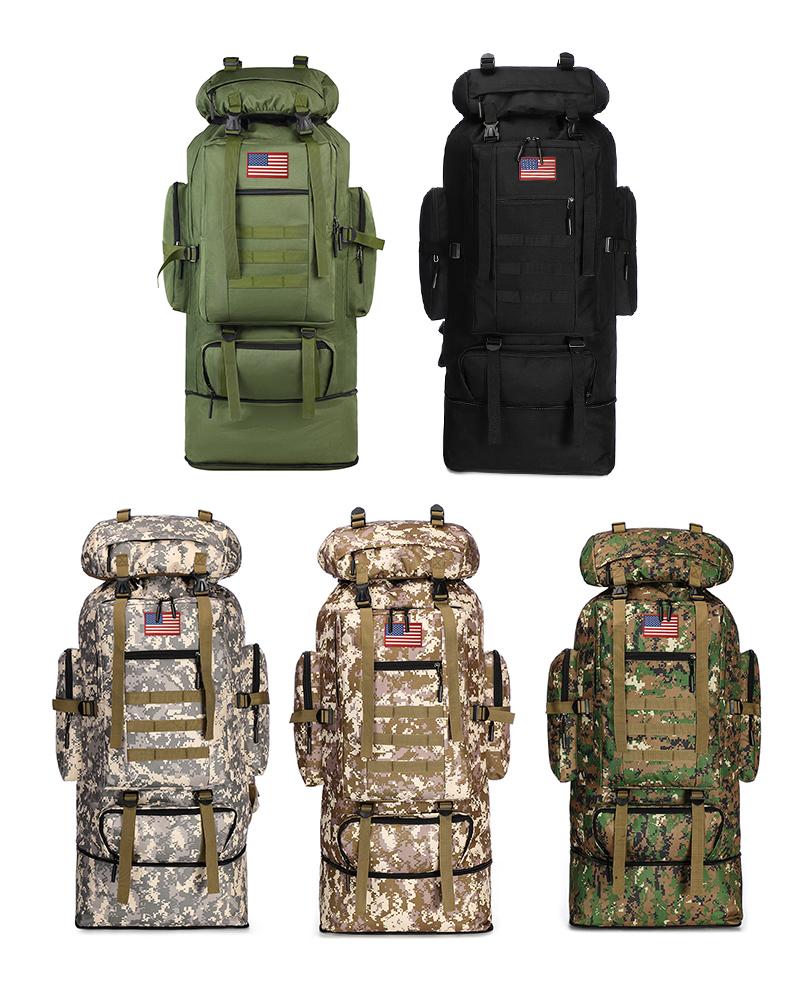 Emergency Escape Bag, 100L Big Forest Bugout Bags, 600D Oxford Fabric Camouflage Bag, Waterproof Breathable Travel Bag, Overnight Biggie Handbag, Rugged and Durable Men's Camouflage Backpack Hiking Camping Hunting, 72 Hour Emergency Escape Bag SpringState