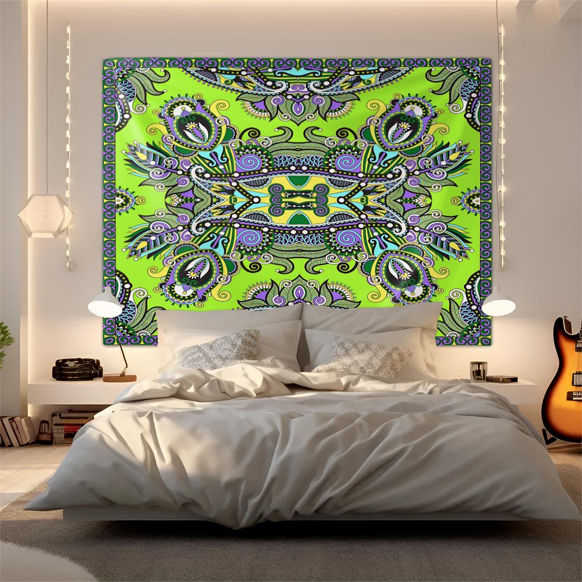 1Pcs Boho Paisley Printed Tapestry, Vintage Ethnic Style Wall Hanging, Soft Durable Decorative Tapestries, Vibrant Digital Print Art Tapestrys, Ideal for Living Room, Bedroom, Dorm, Studio, Home Wall Decor