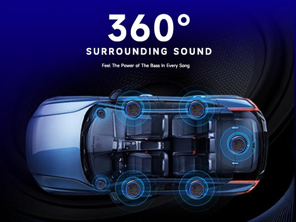 VIKEJIEBIV 1200W Subwoofer, Slim Underseat Car Subwoofer and Amp Package with Ambient Light, Individual Control for Low Pass/Gain/Boost Bass, Loud Stereo Sound, Deep Bass, Car Truck Accessory Perfect for Truck/SUV/Jeep/MPV