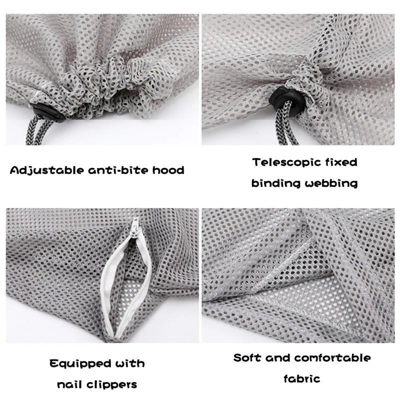 Cat Bath Net Bag, Portable Mesh Shower Bag with Adjustable Drawstring Design, Cat Travel Bath Bag, Comfortable & Secure Pet Grooming Solution