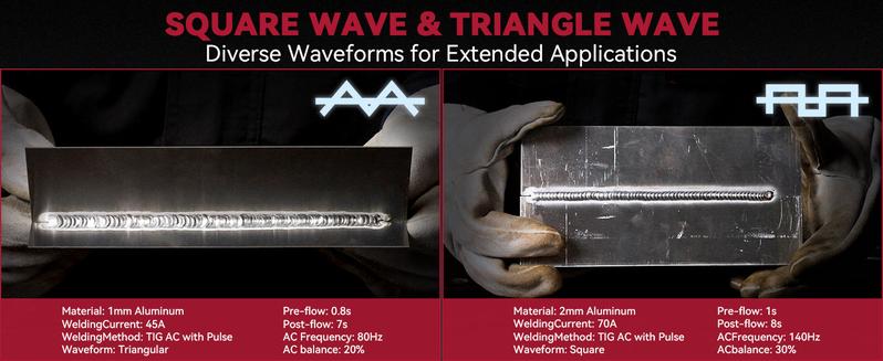 ARCCAPTAIN TIG Welder AC/DC 200Amp with Pulse, Aluminum TIG Welder 110V/220V TIG Welder with Square/Triangular Wave/Stick/MMA/Spot MultiProcess Welding Machine