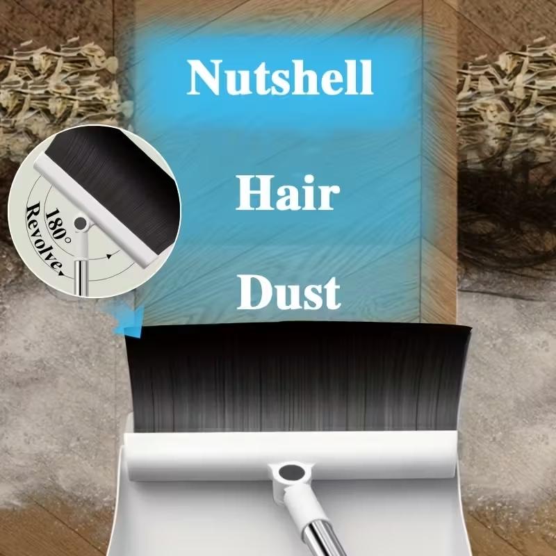 3in 1 Broom and Dustpan Set: Set - Efficient Broom and Dustpan Set and Floor Brush Heavy-duty Long-handled Broom for Indoor and Outdoor Cleaning