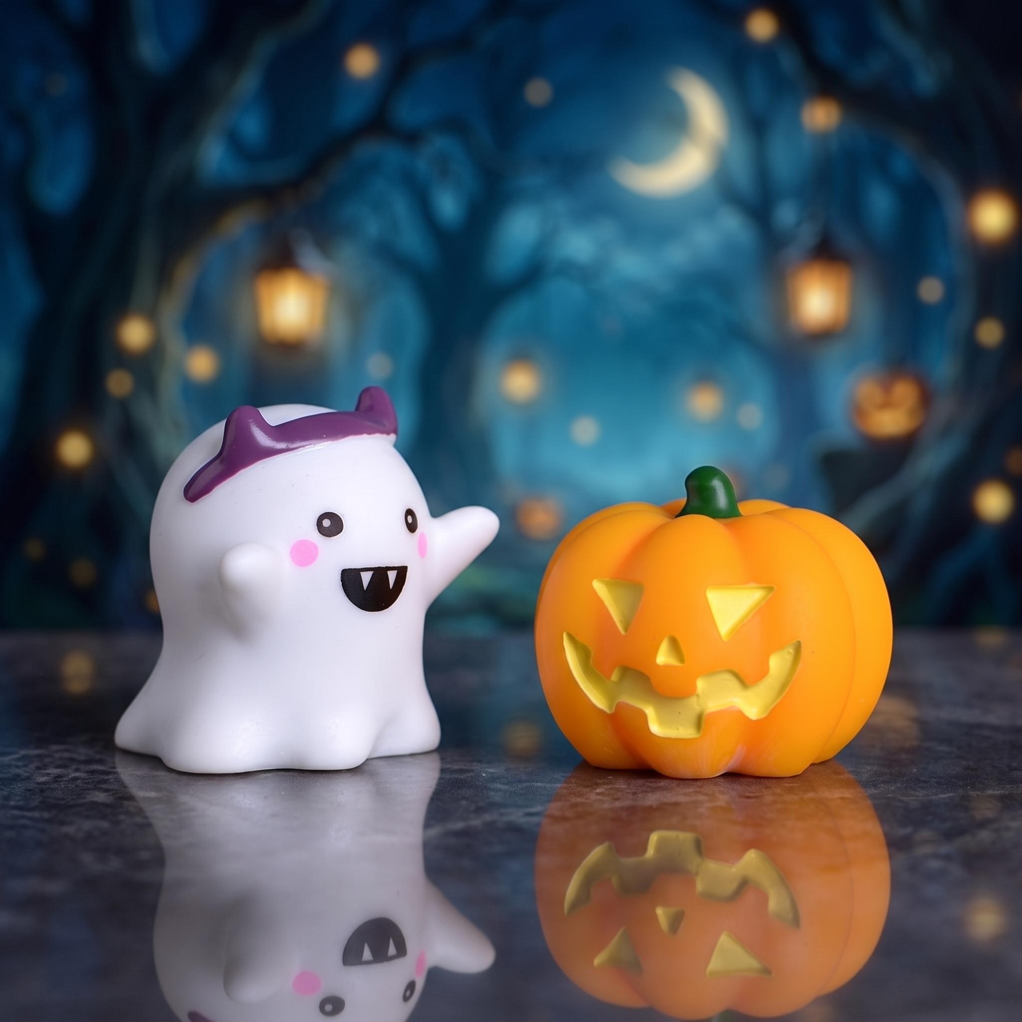 6 Pcs Halloween Decoration Ghost Figurine,Halloween Ghost Statue,  Resin Sculpture, Cute Ghost Decor, Perfect Indoor & Porch Decoration Tabletop Decor-YY1