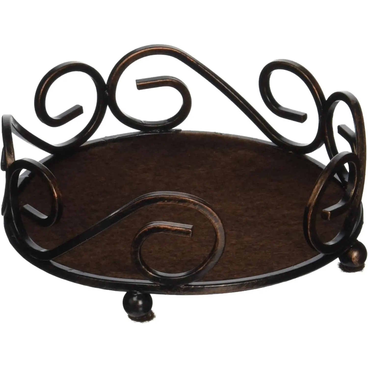 Cast Iron Scroll Coaster Holder| Holds 4-4" Round Coasters