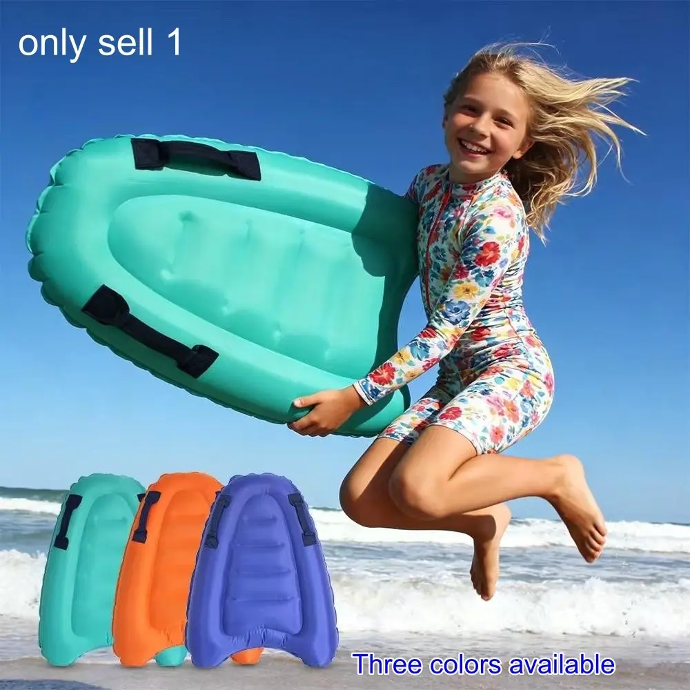 Inflatable Surf Body Board with Handle, Lightweight Floating Surfboard Aid Pad, Swimming Learning Mat, Swimming Pads, Outdoor Beach Safety Surf Toy for Kids and Adults