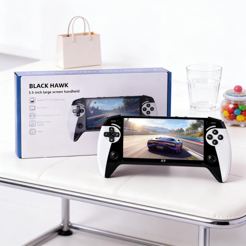 X9 Handheld Game Console with 5.5-inch Screen, Supports Emulators, Ultra-HD Display, Perfect for Retro Games & Home Entertainment