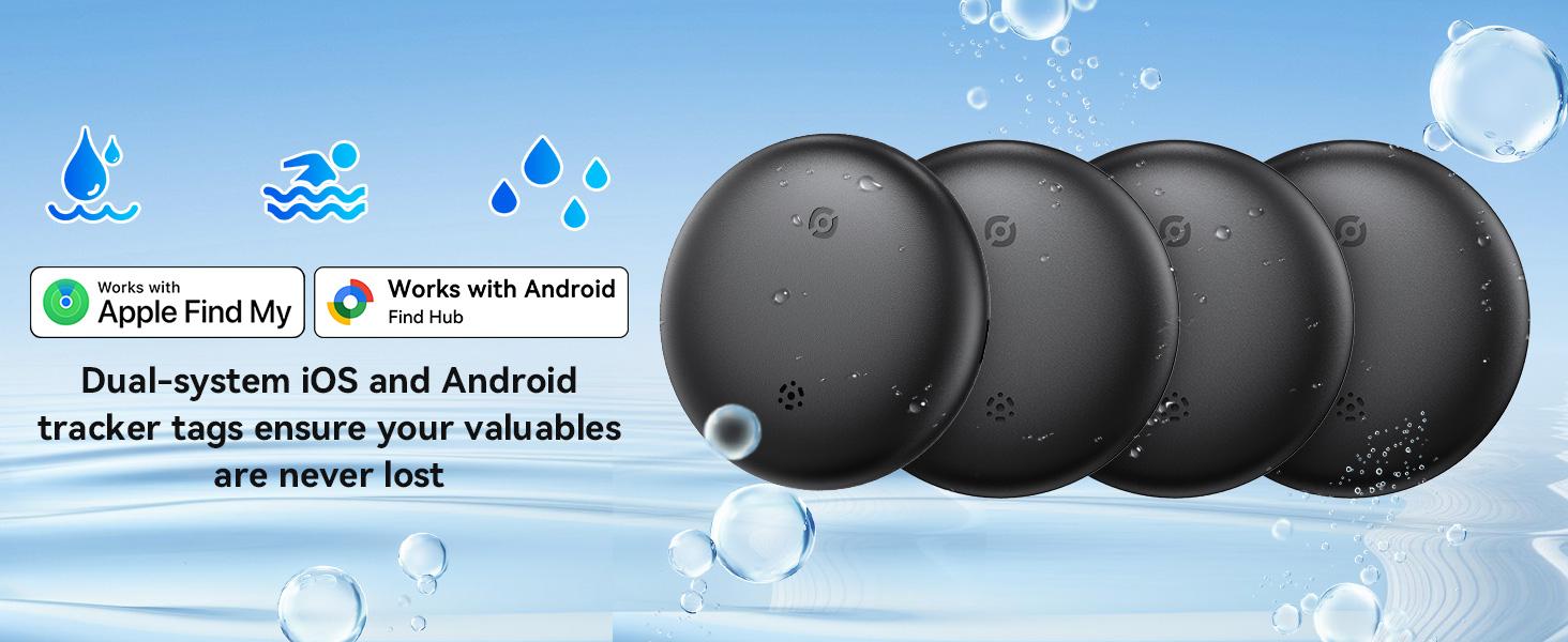 Vehicle GPS Tracker, iOS & Android Dual System Bluetooth-compatible Finder, Mini Hidden Car Tracker Compatible with Apple Find My & Google Find Hub, Wireless Positioning Tracker