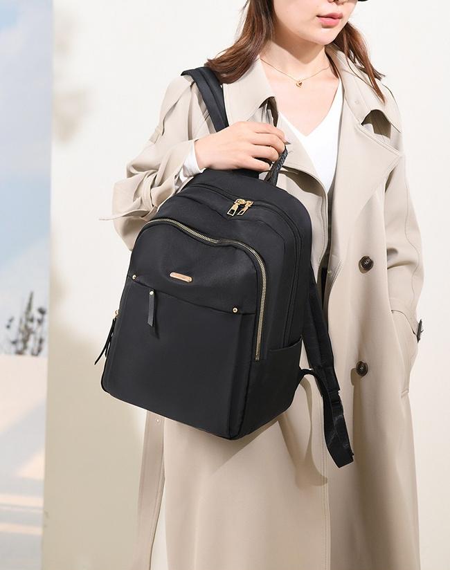 Unisex Plain Large Capacity Backpack for Women, Water-Resistant Oxford Cloth School Backpack, Multi-Pockets, Adjustable Padded Straps, Lightweight Durable All-Match Daypack for Travel & Outdoor Activities