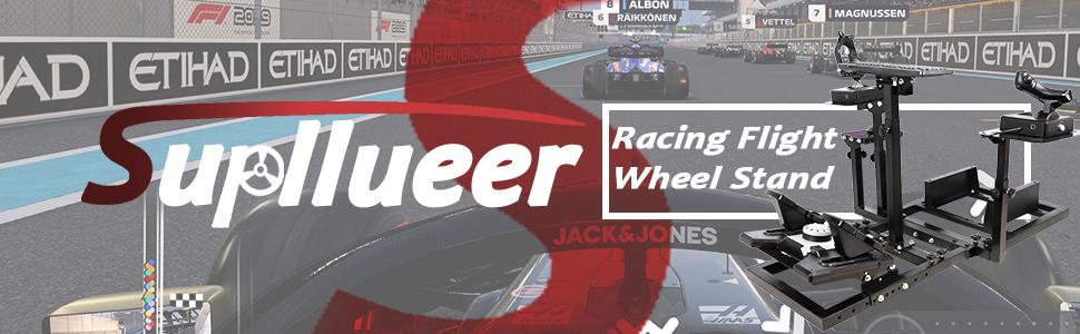 Supllueer Racing Flight Simulator Cockpit Adjustable Fit for Thrustmaster Hotas Warthog T300 Logitech X52 PRO G920 G923 Fanatec Racing Wheel Stand Without Seat Wheel Pedal Throttle Joystick Keyboard Supllueer Racing Flight Simulator Cockpit Adjustable Fit for Thrustmaster Hotas Warthog T300 Logitech X52 PRO G920 G923 Fanatec Racing Wheel Stand Without Seat Wheel Pedal Throttle Joystick Keyboard