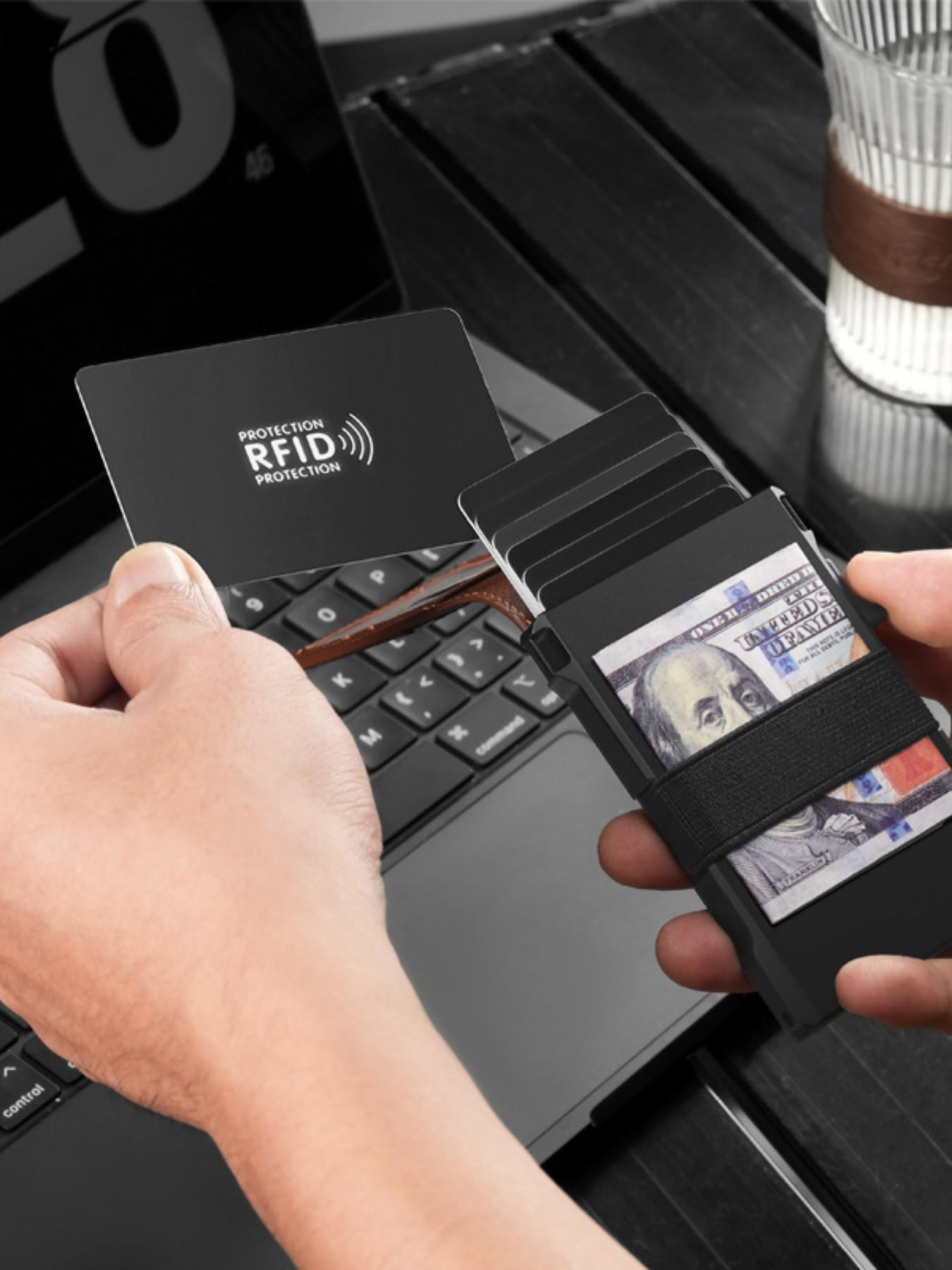 Men's Portable Aluminum Ultra-Thin Wallet, Holds 12 Credit Cards, Rfid Protected, Ideal Gift for Valentine's Day, Father's Day, Thanksgiving