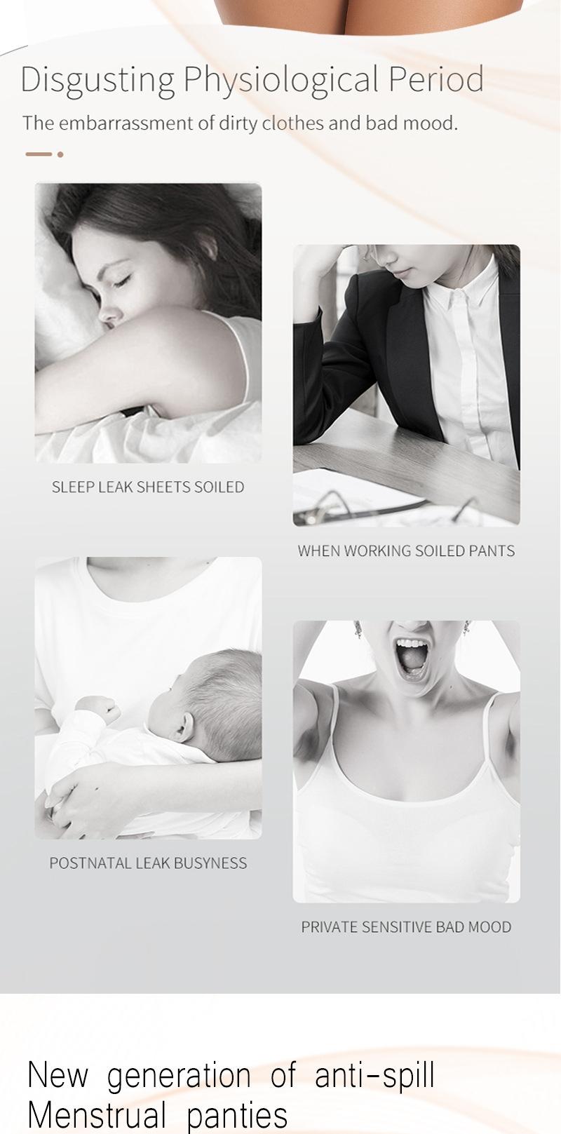 5 pack Leakproof Period Underwear for Women Breathable Soft Comfort Menstrual Panties Daily Wear