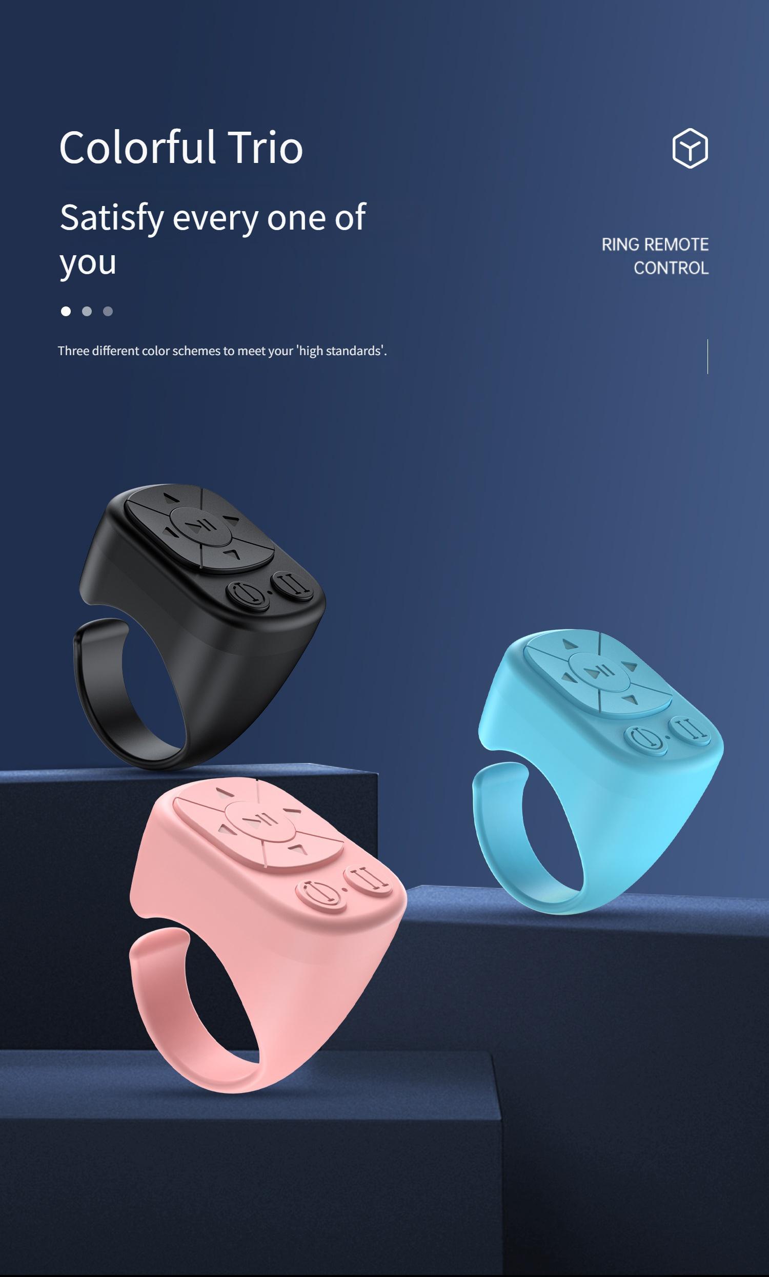 TikTok Scroll Ring - Bluetooth Remote for TikTok Clips & Tunes, iPhone Compatible Fingertip Wireless Bluetooth Controller, Perfect for iPad, iOS and Android, with Live Camera Shutter